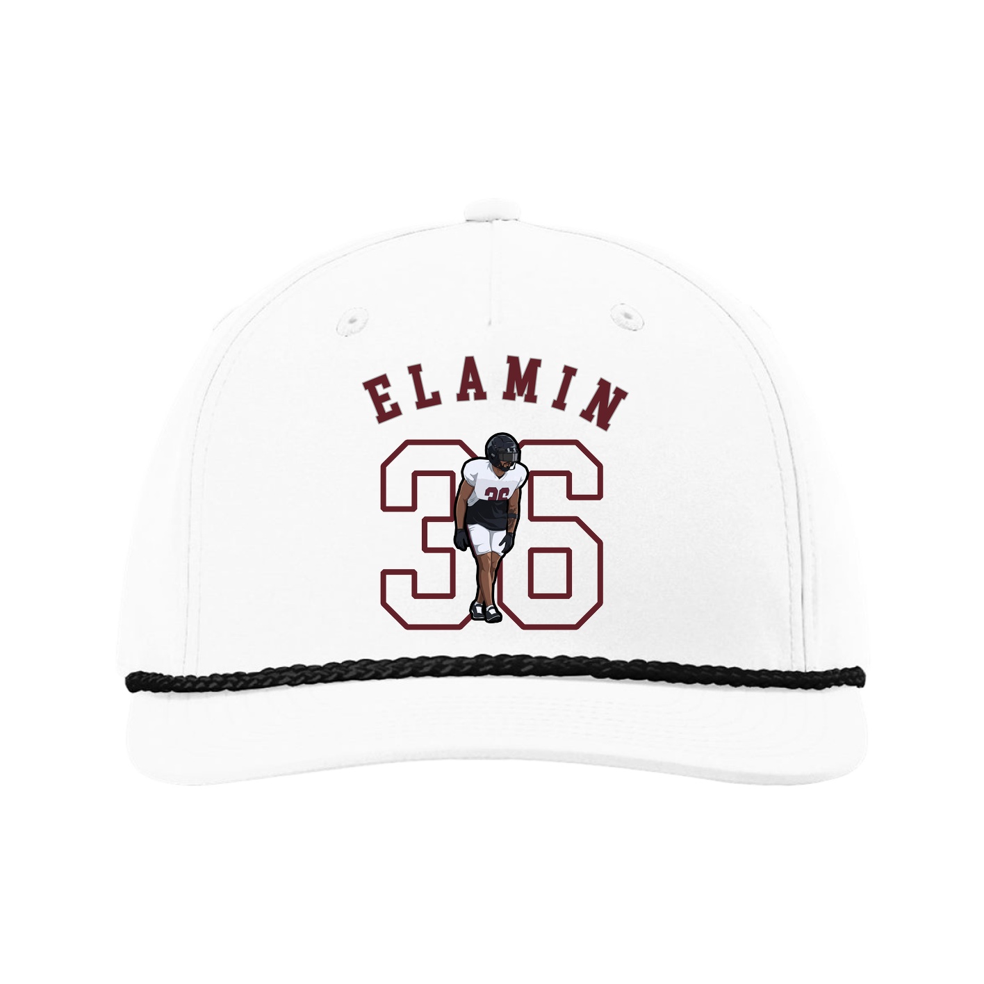 Five-Panel Classic Rope Cap — Shirsey Arch in White