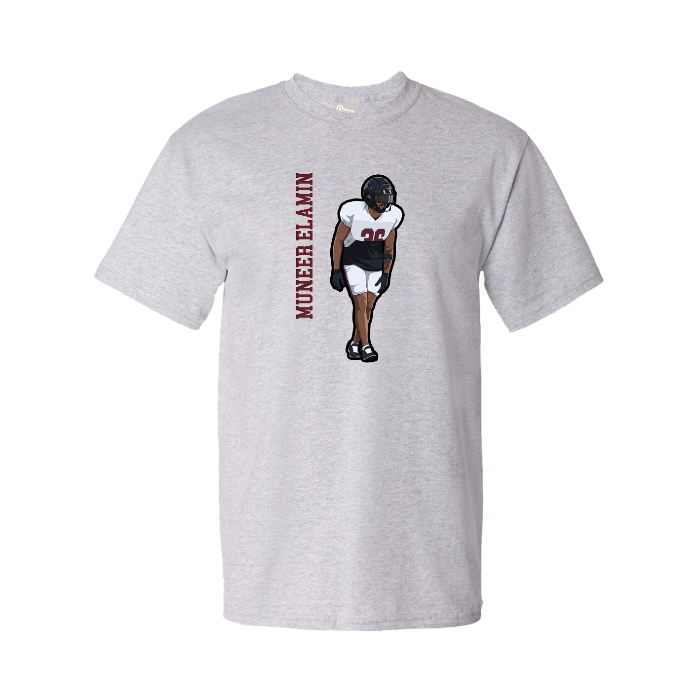 Youth Tee — Name Vertical in Grey