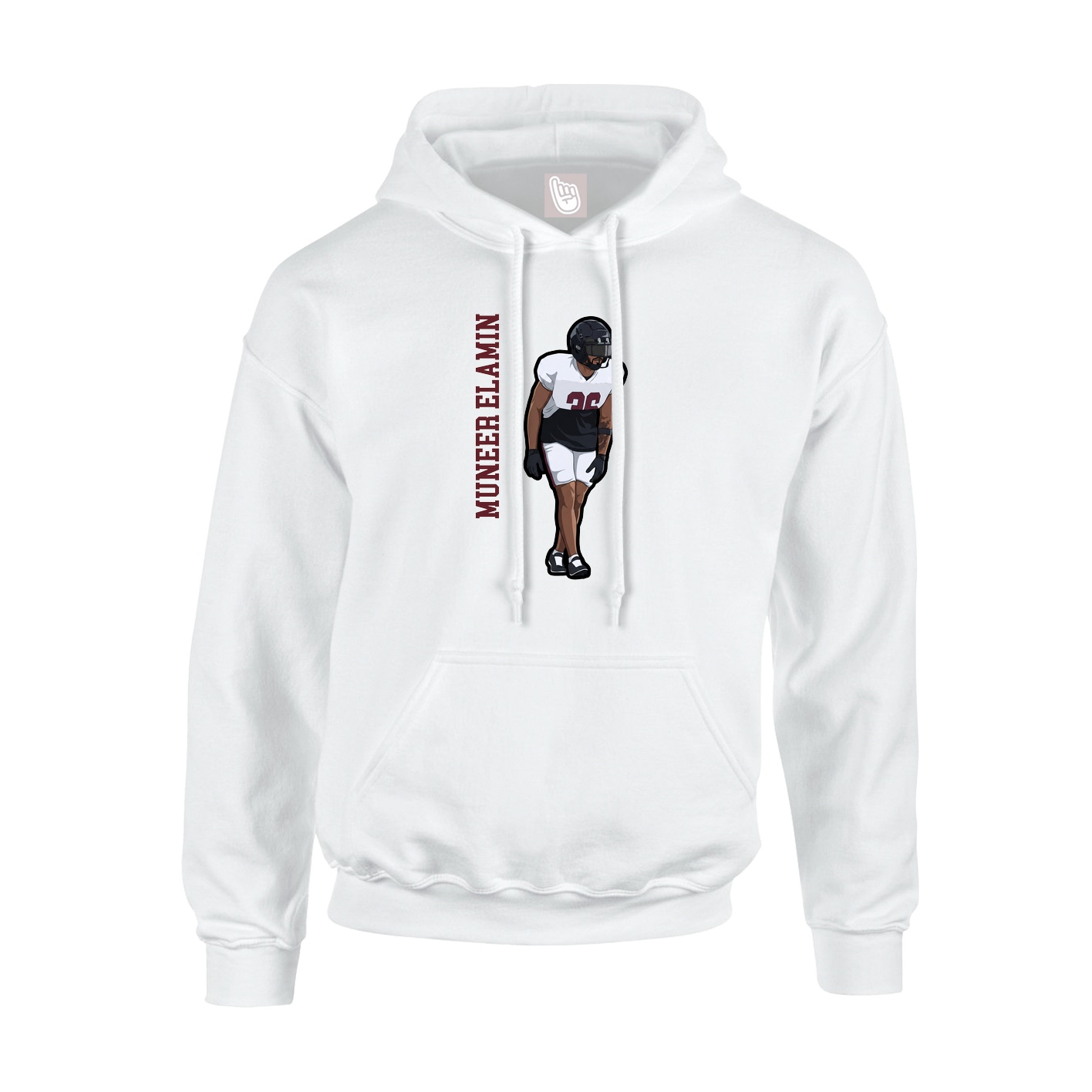 Hoodie — Name Vertical in White