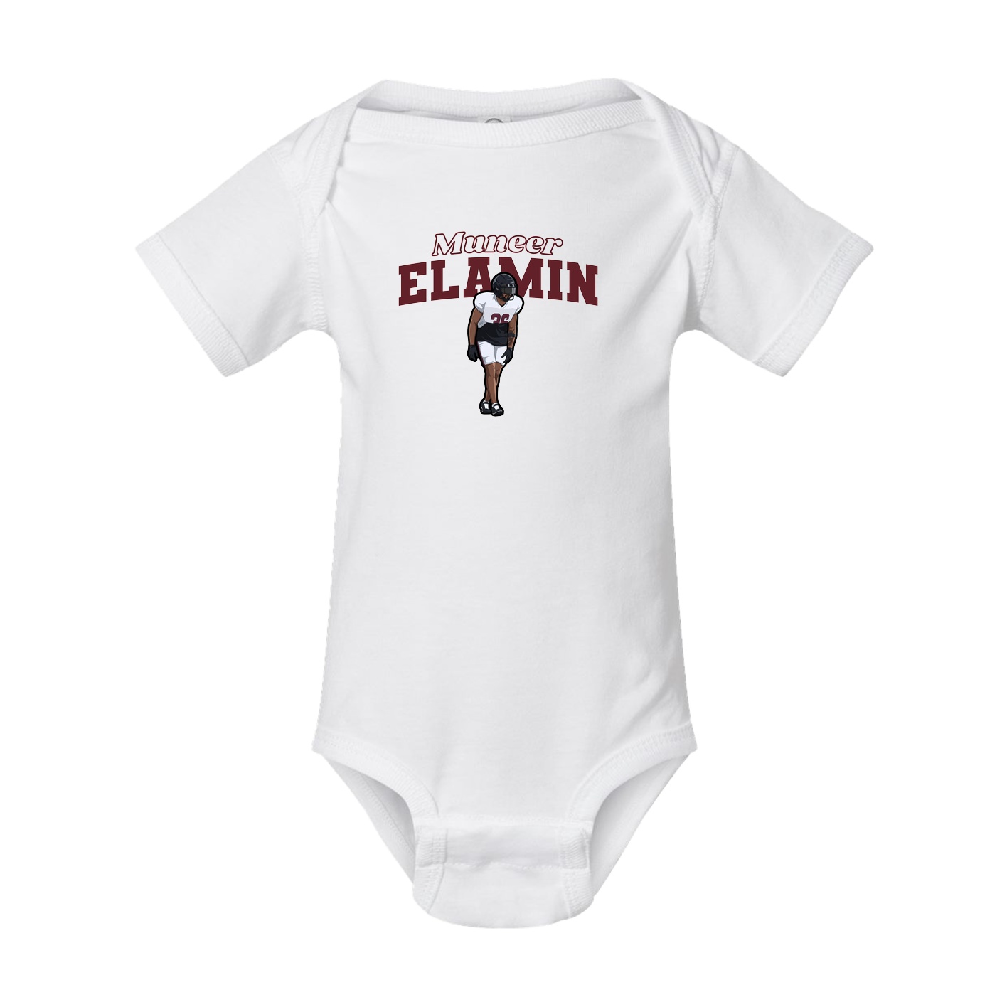 Baby Onesie — Name Arch in White