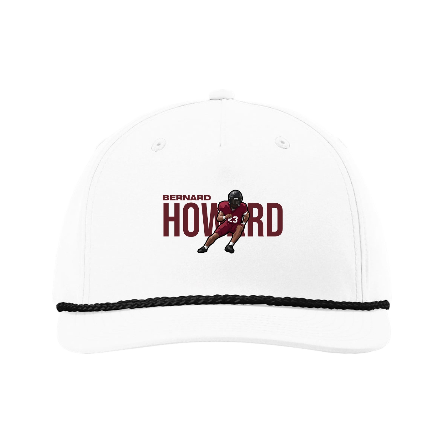 Five-Panel Classic Rope Cap — Player Name in White