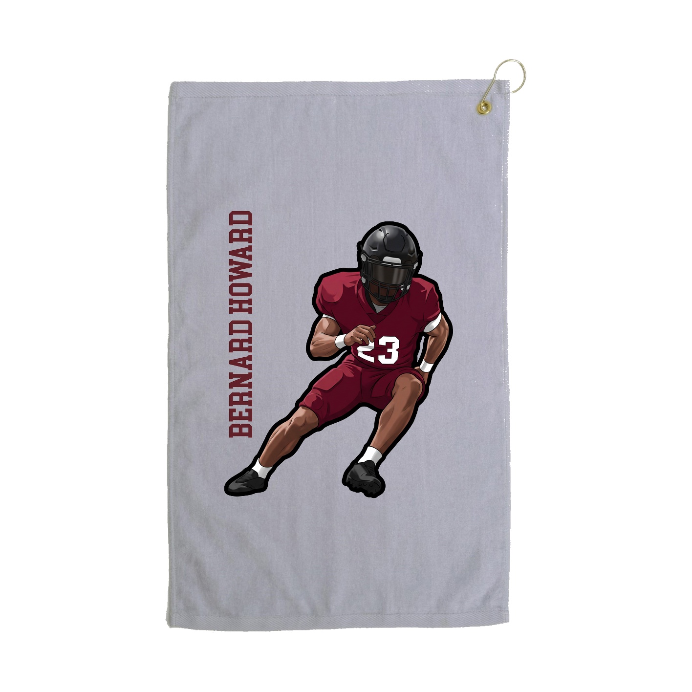 Golf Towel — Name Vertical in Grey