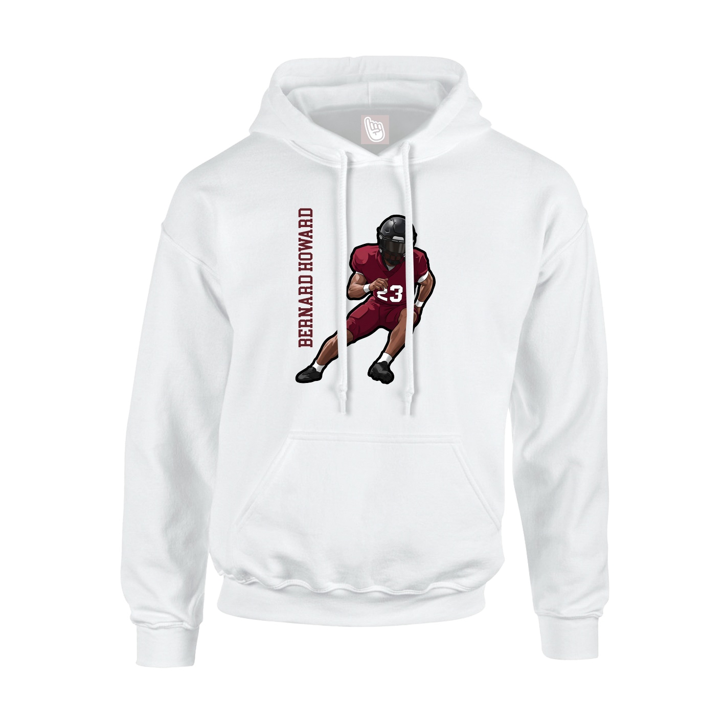 Hoodie — Name Vertical in White
