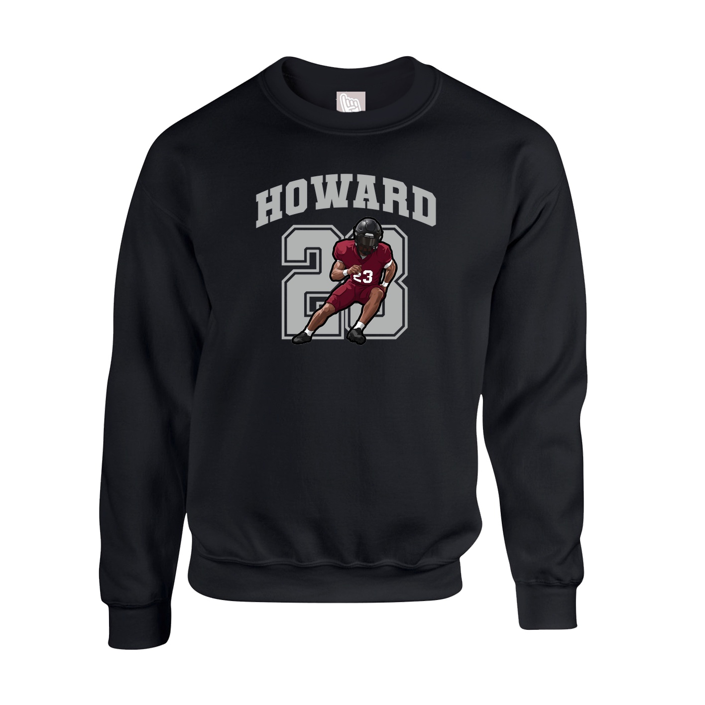 Fleece Crew — Number in Black