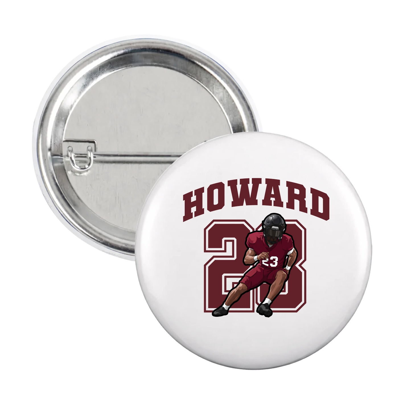 Game Day Button — Number in White