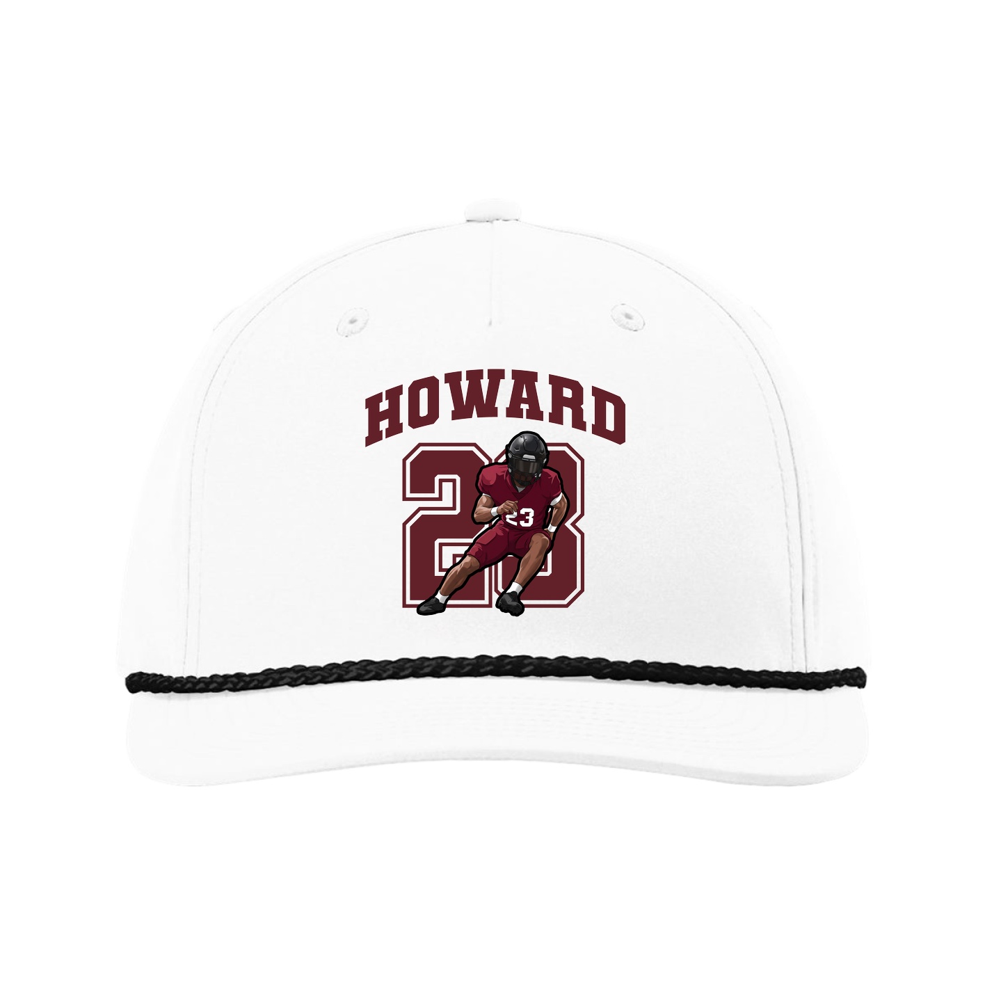 Five-Panel Classic Rope Cap — Number in White