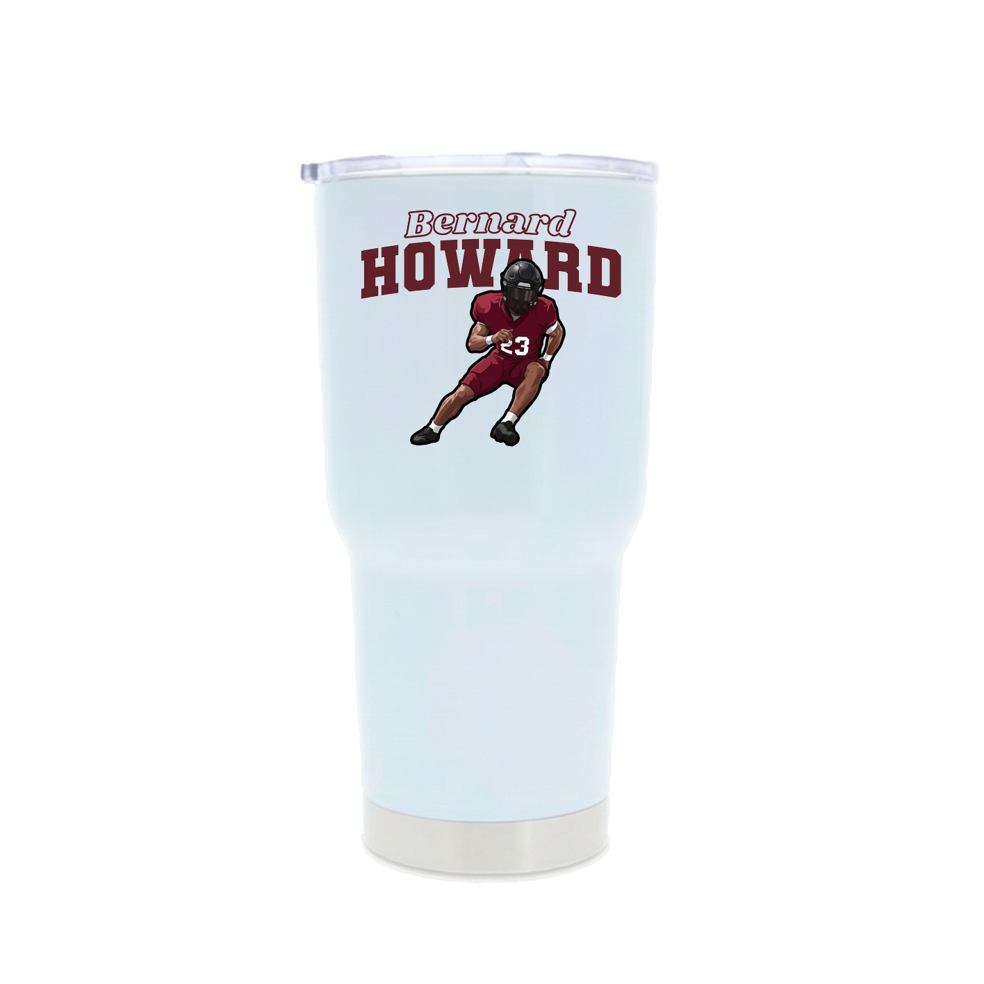 30oz Stainless Steel Tumbler — Name Arch in White