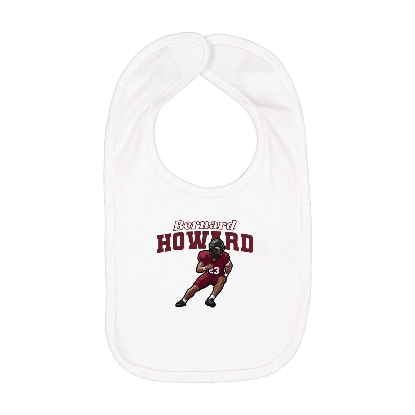 Infant Bib — Name Arch in White