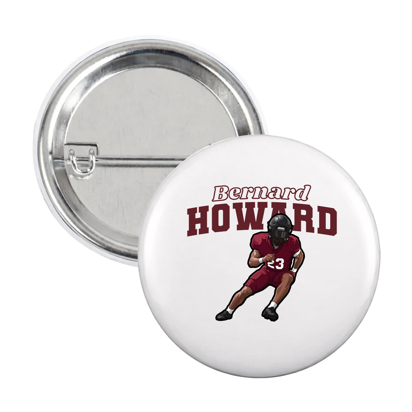 Game Day Button — Name Arch in White