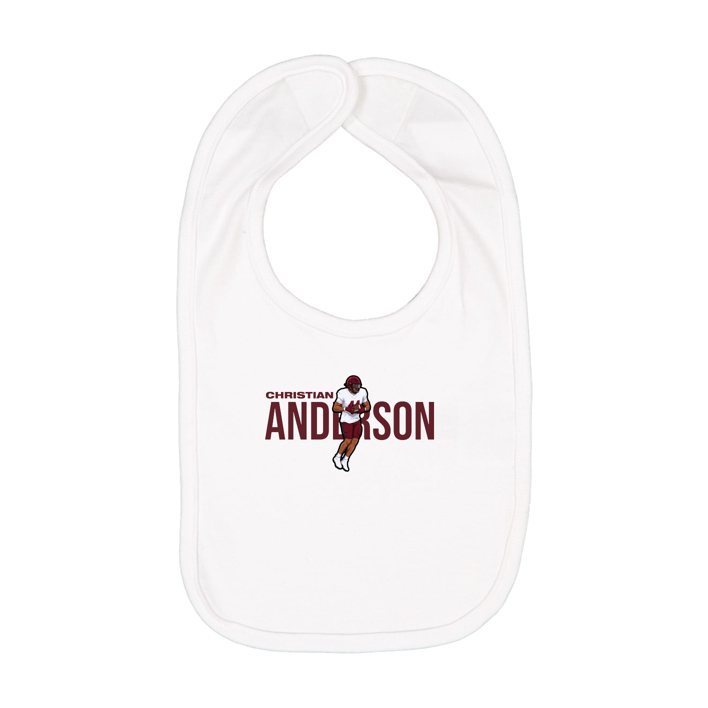 Infant Bib — Player Name in White