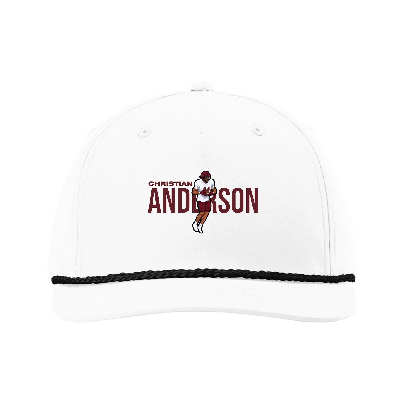 Five-Panel Classic Rope Cap — Player Name in White
