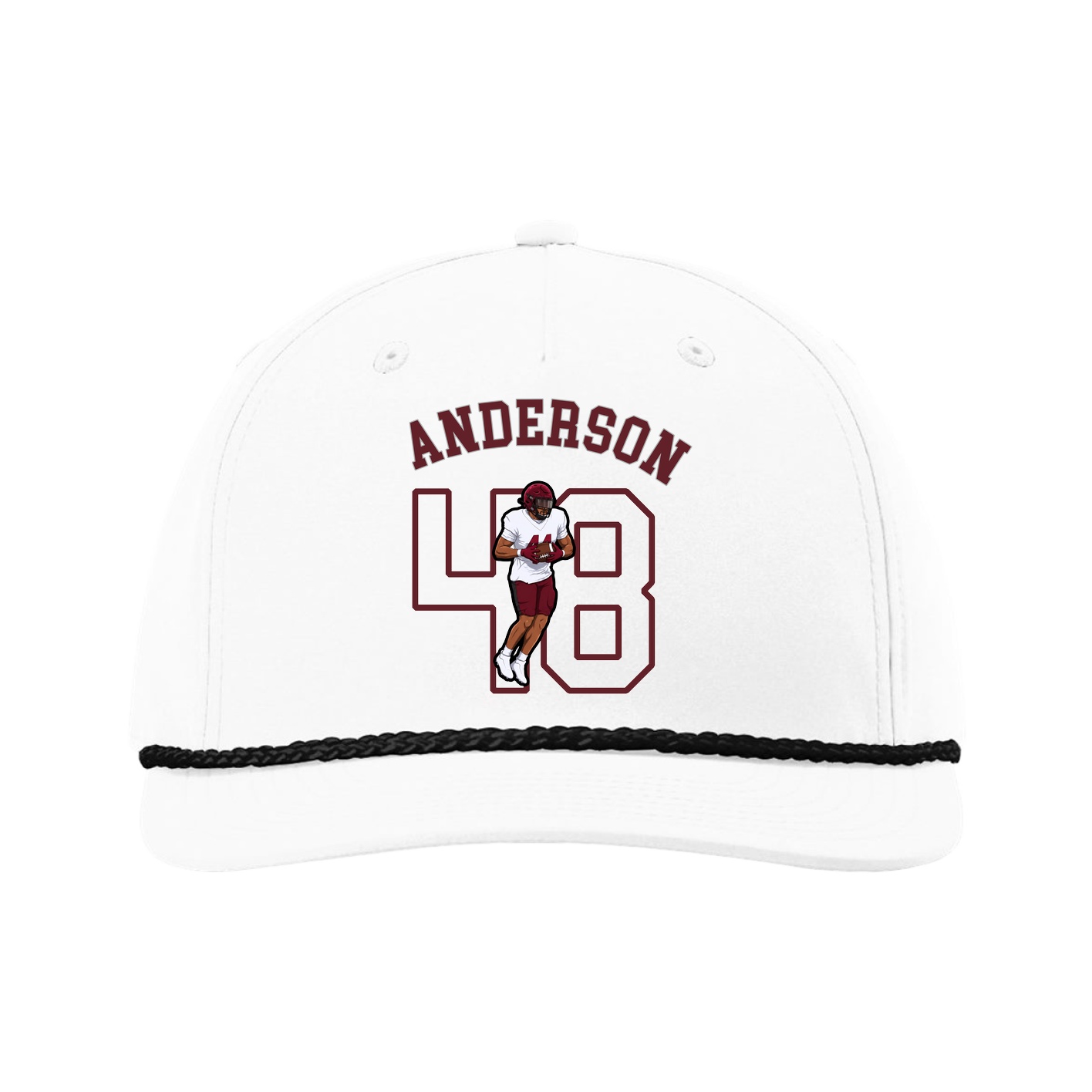 Five-Panel Classic Rope Cap — Shirsey Arch in White