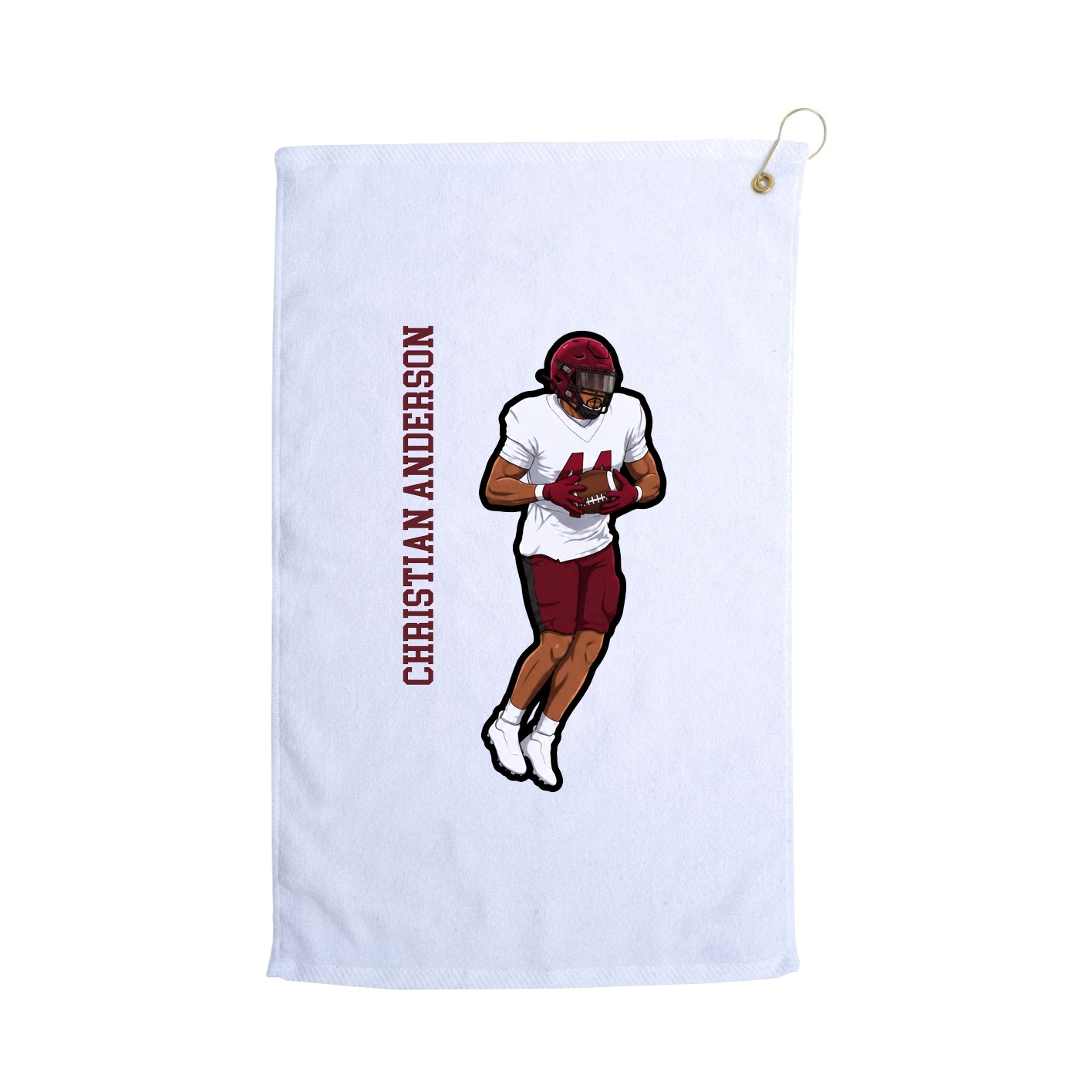 Golf Towel — Name Vertical in White