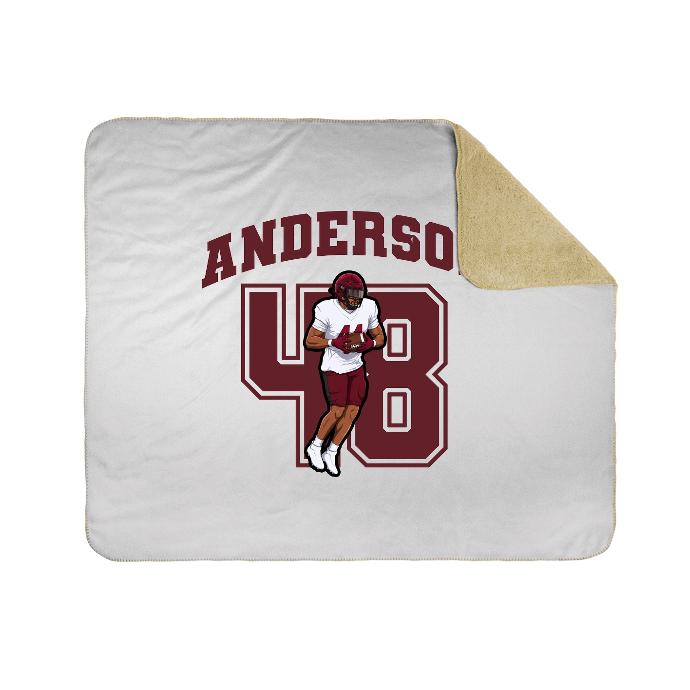 Throw Blanket — Number in White