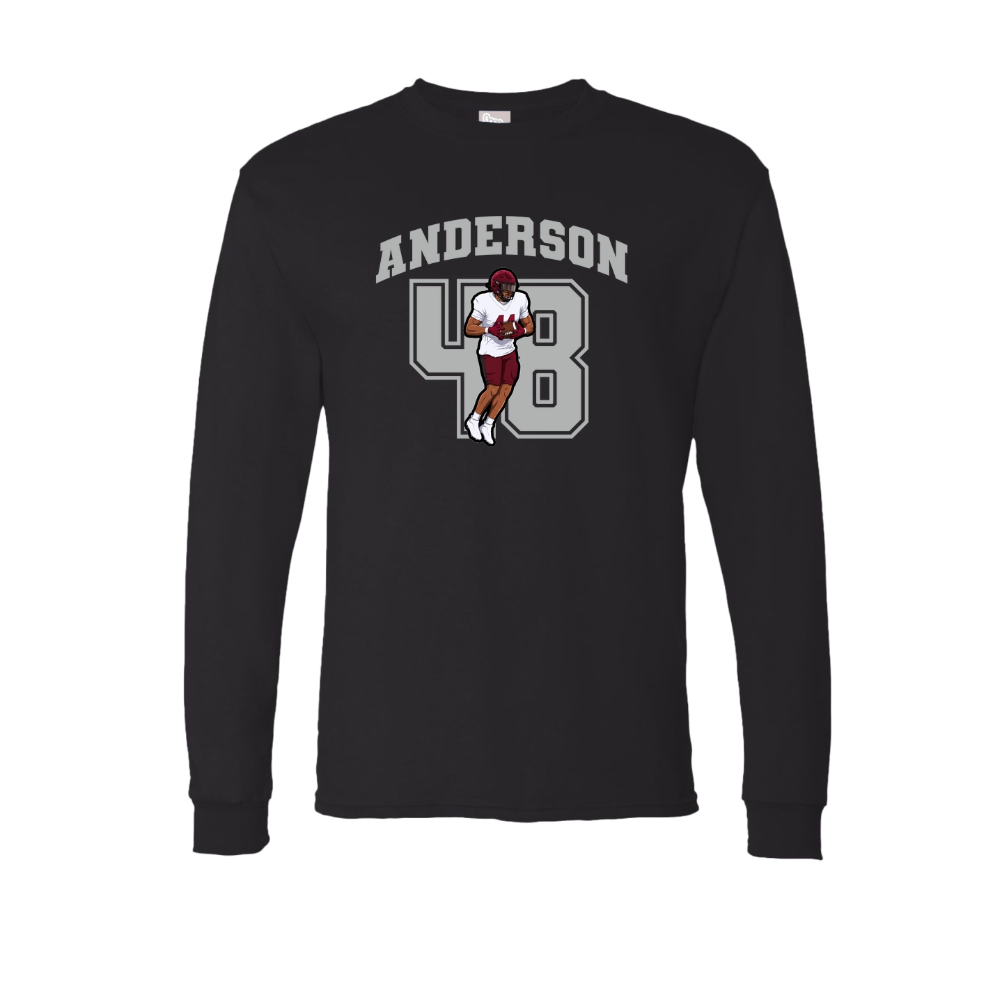 Long Sleeve Tee — Number in Black