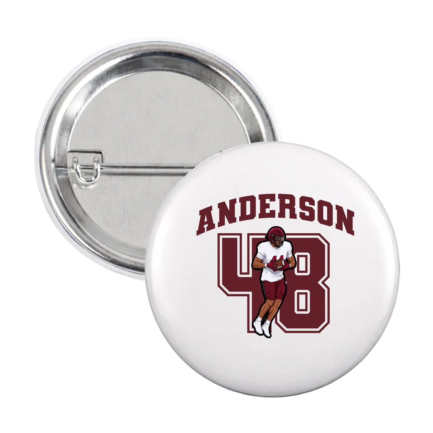 Game Day Button — Number in White
