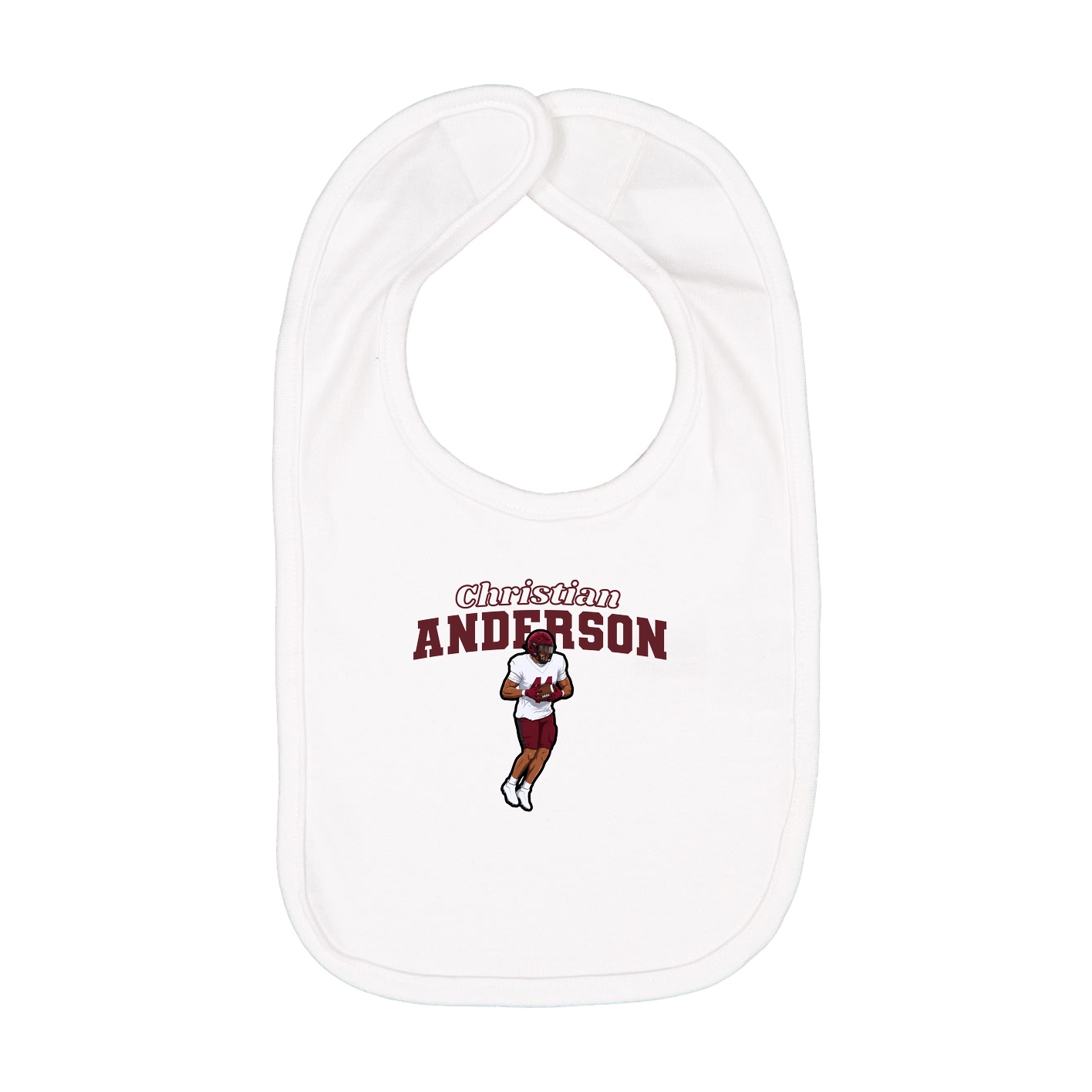 Infant Bib — Name Arch in White