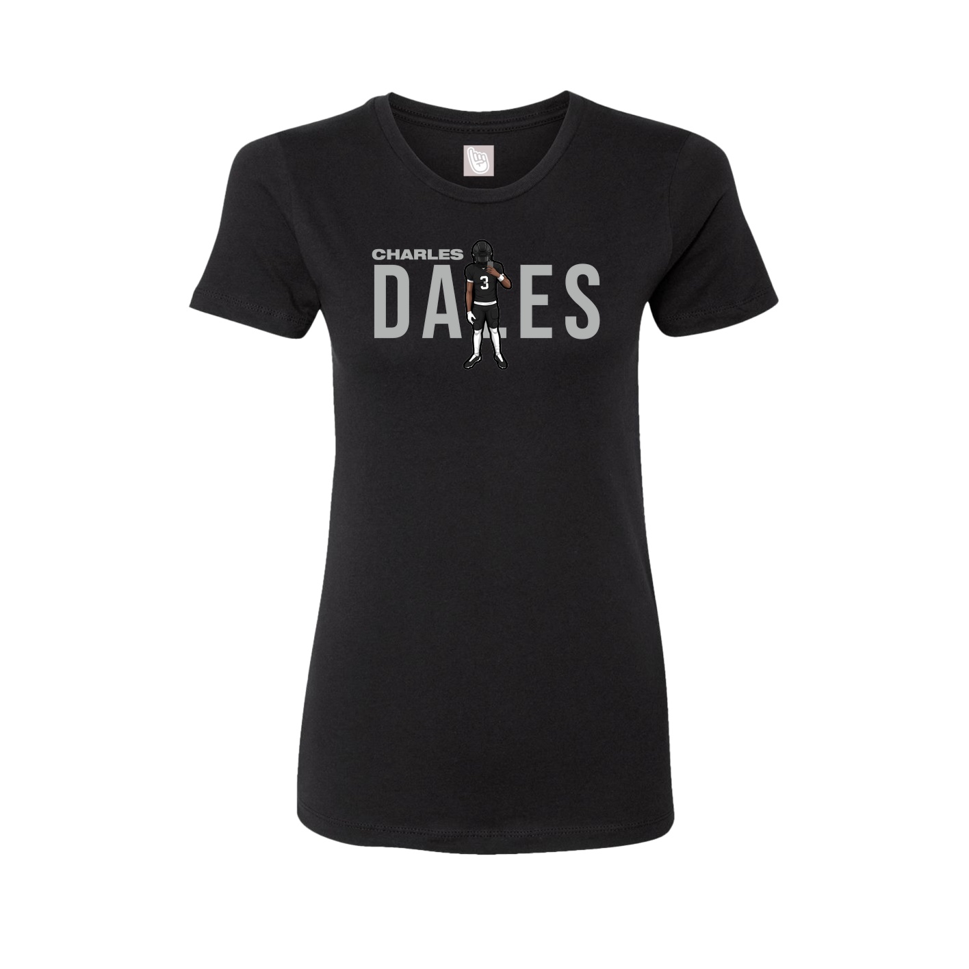 Fitted Women's Tee — Player Name in Black