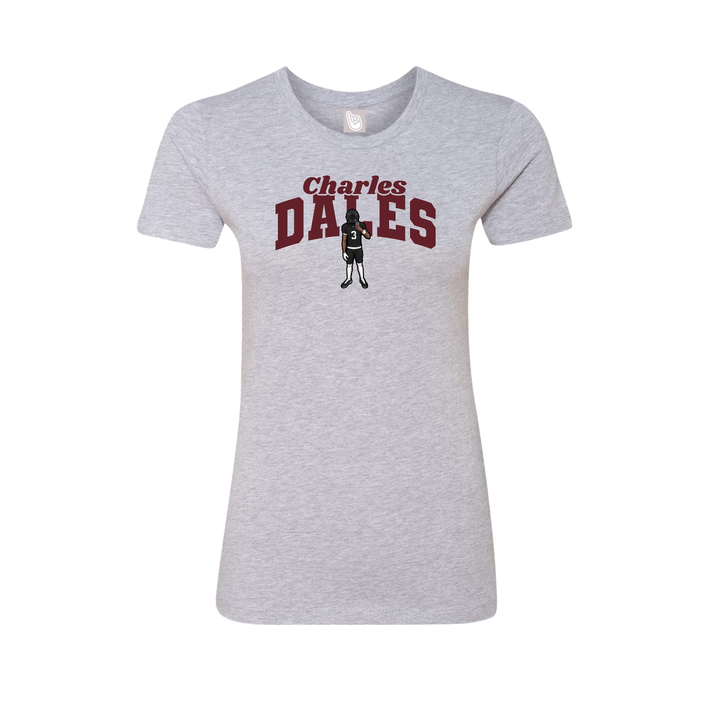 Fitted Women's Tee — Signature Arch in Grey