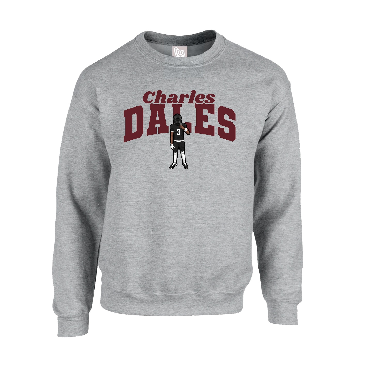 Fleece Crew — Signature Arch in Grey