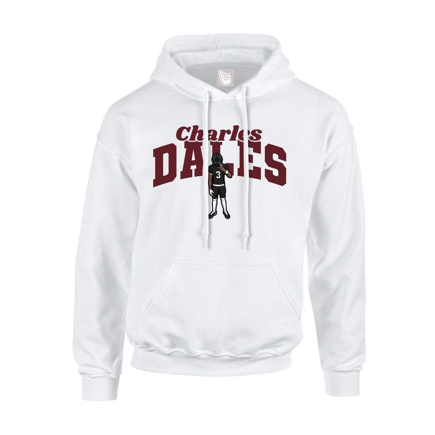 Youth Hoodie — Signature Arch in White