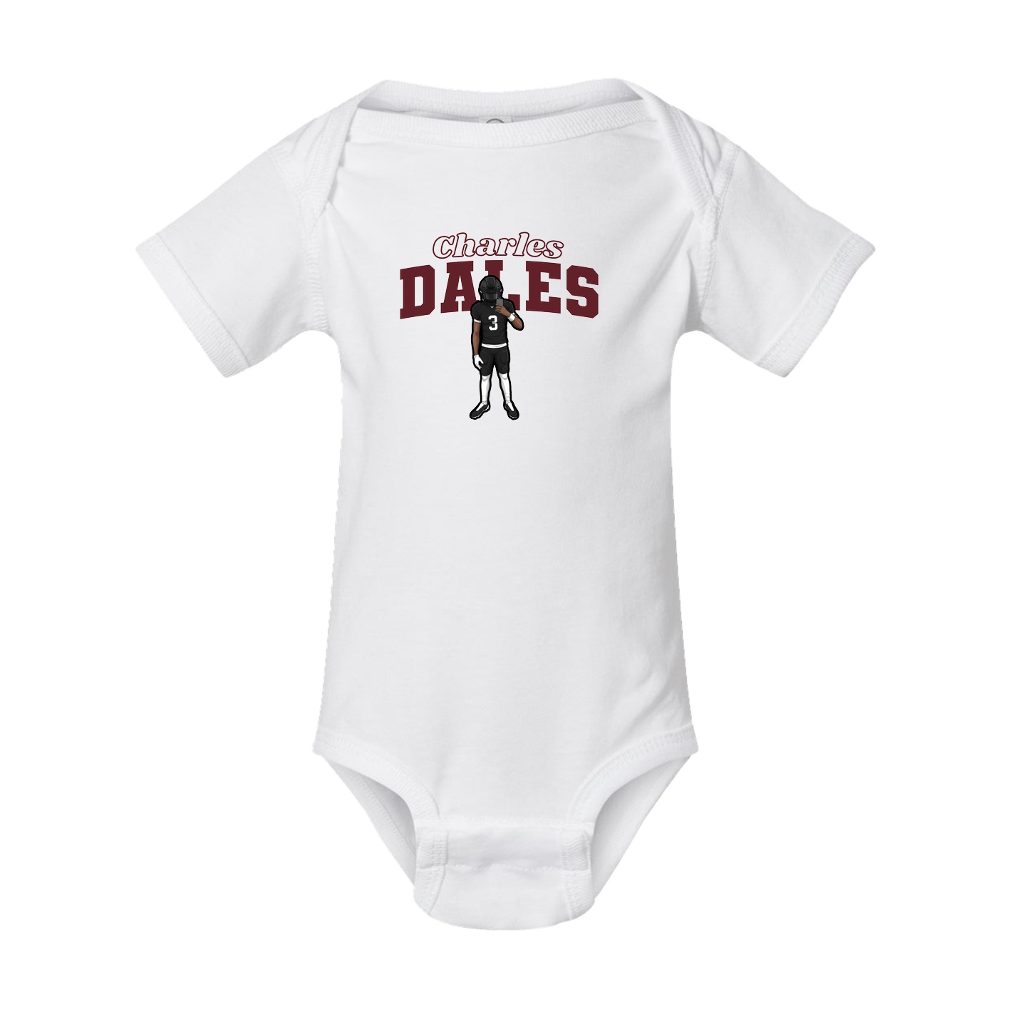 Baby Onesie — Name Arch in White