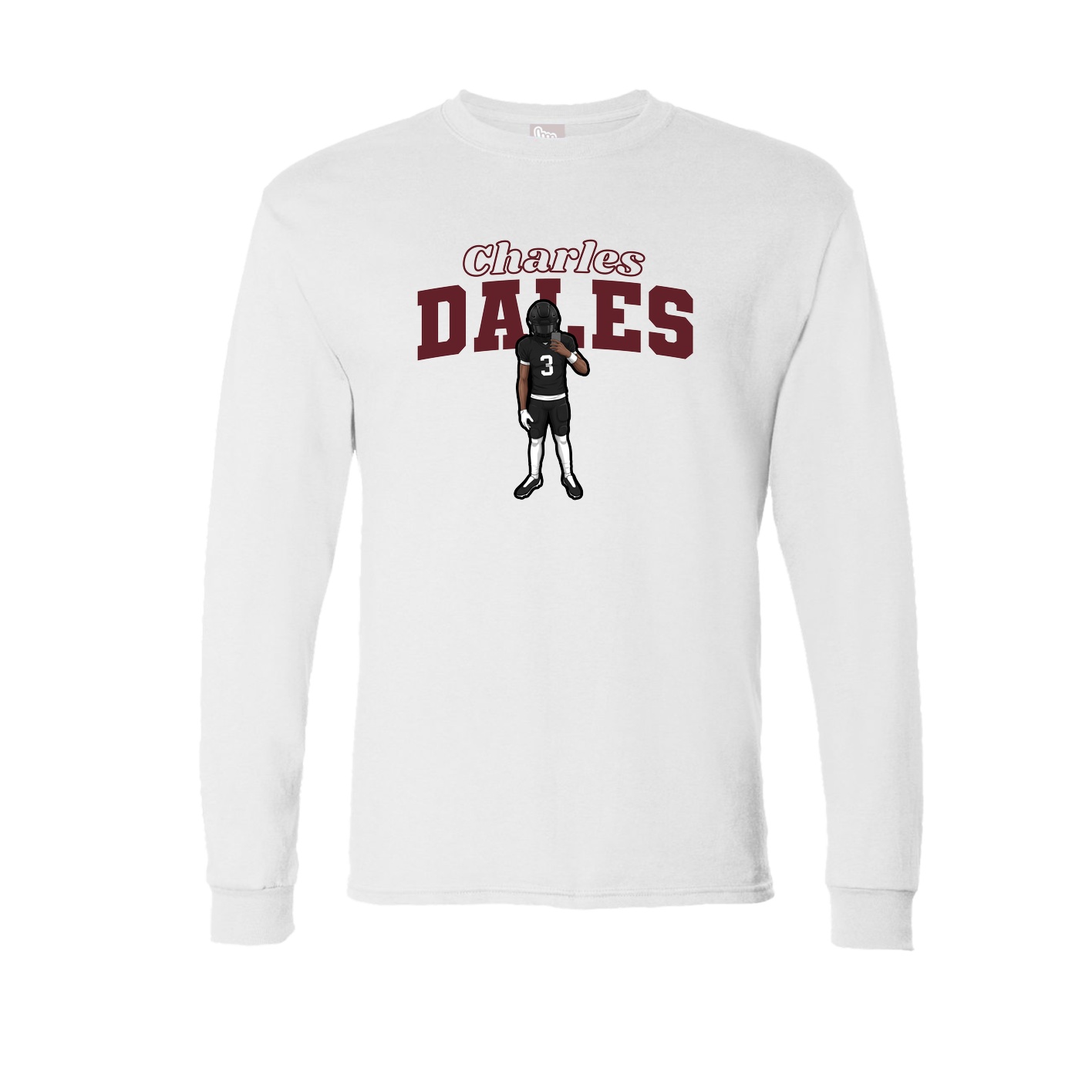 Long Sleeve Tee — Name Arch in White