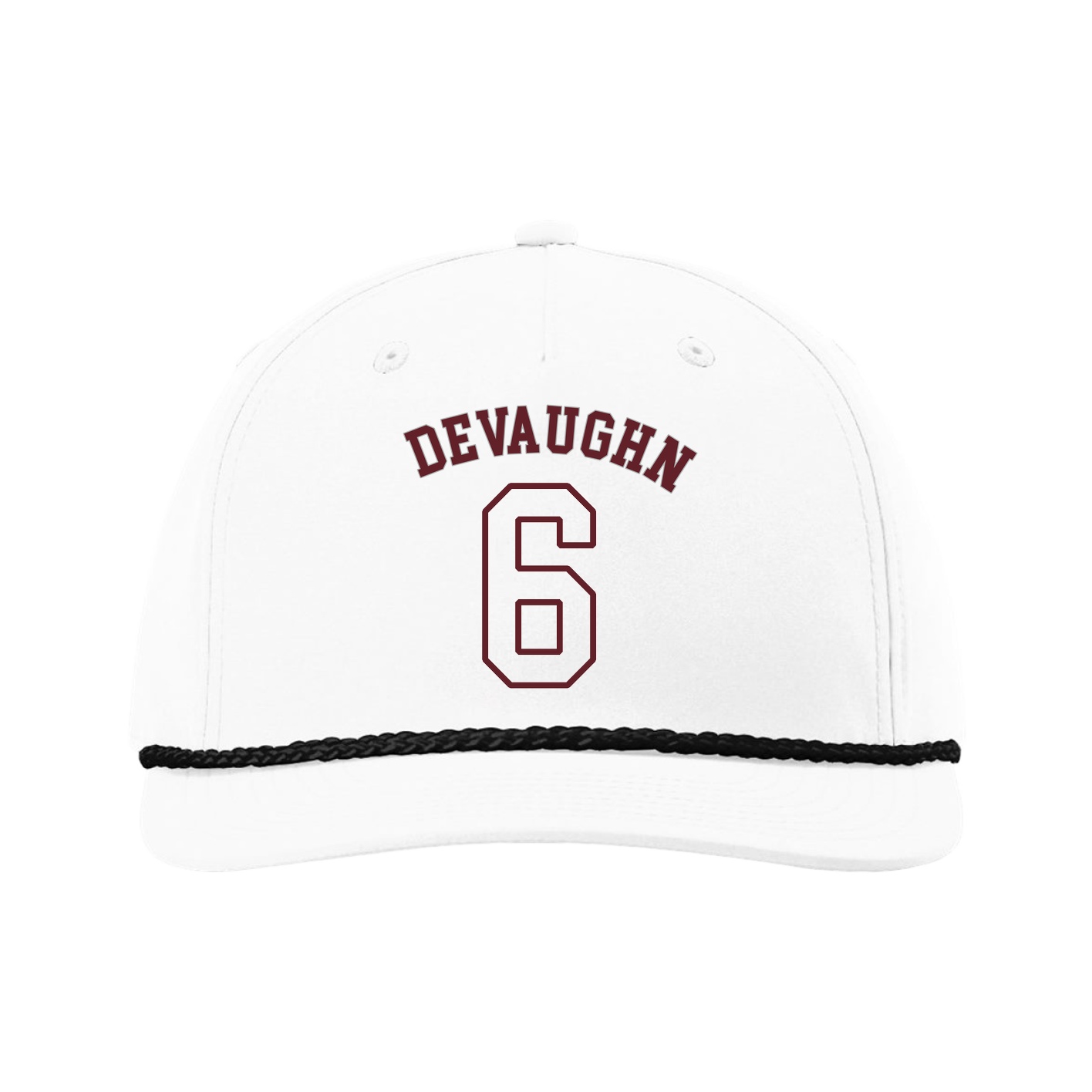 Five-Panel Classic Rope Cap — Shirsey Arch in White