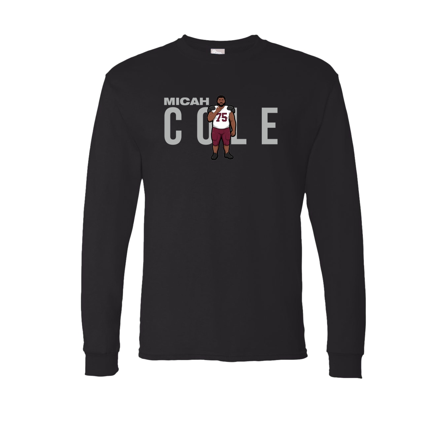 Long Sleeve Tee — Player Name in Black