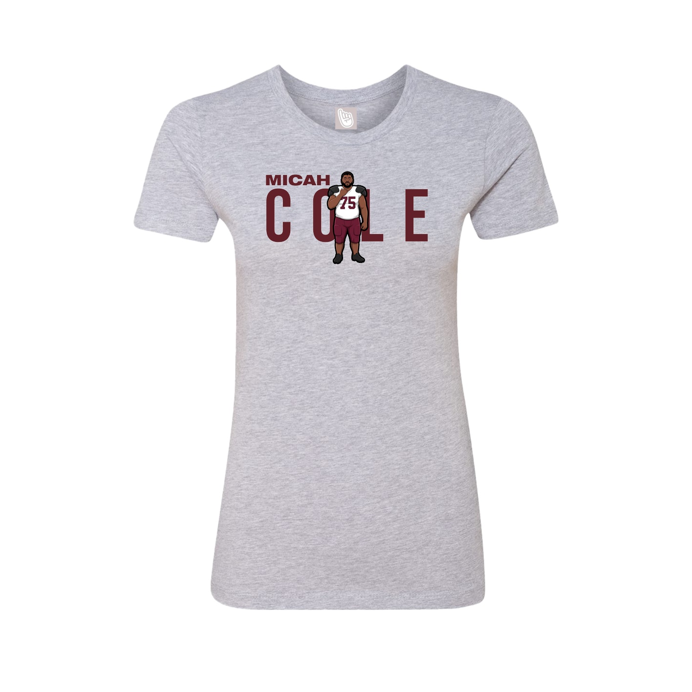Fitted Women's Tee — Player Name in Grey