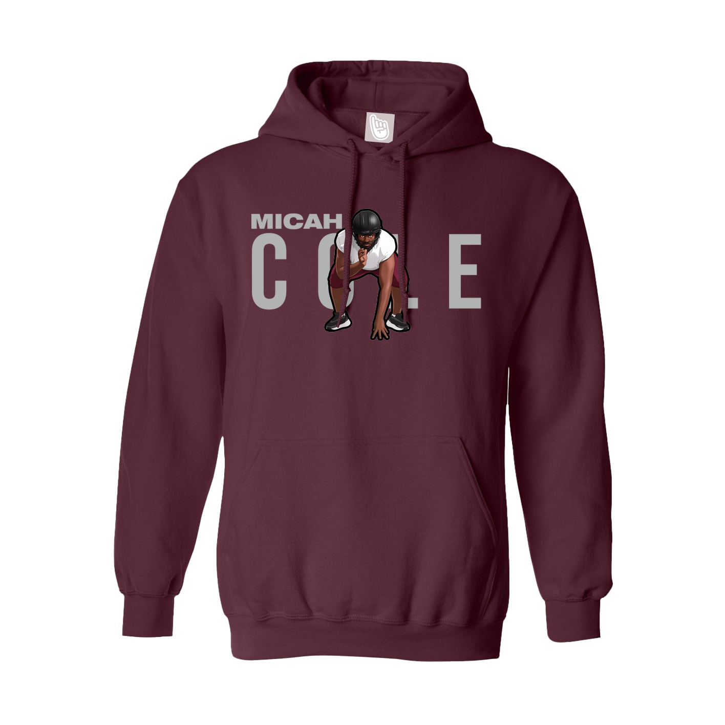 Youth Hoodie — Player Name in Maroon