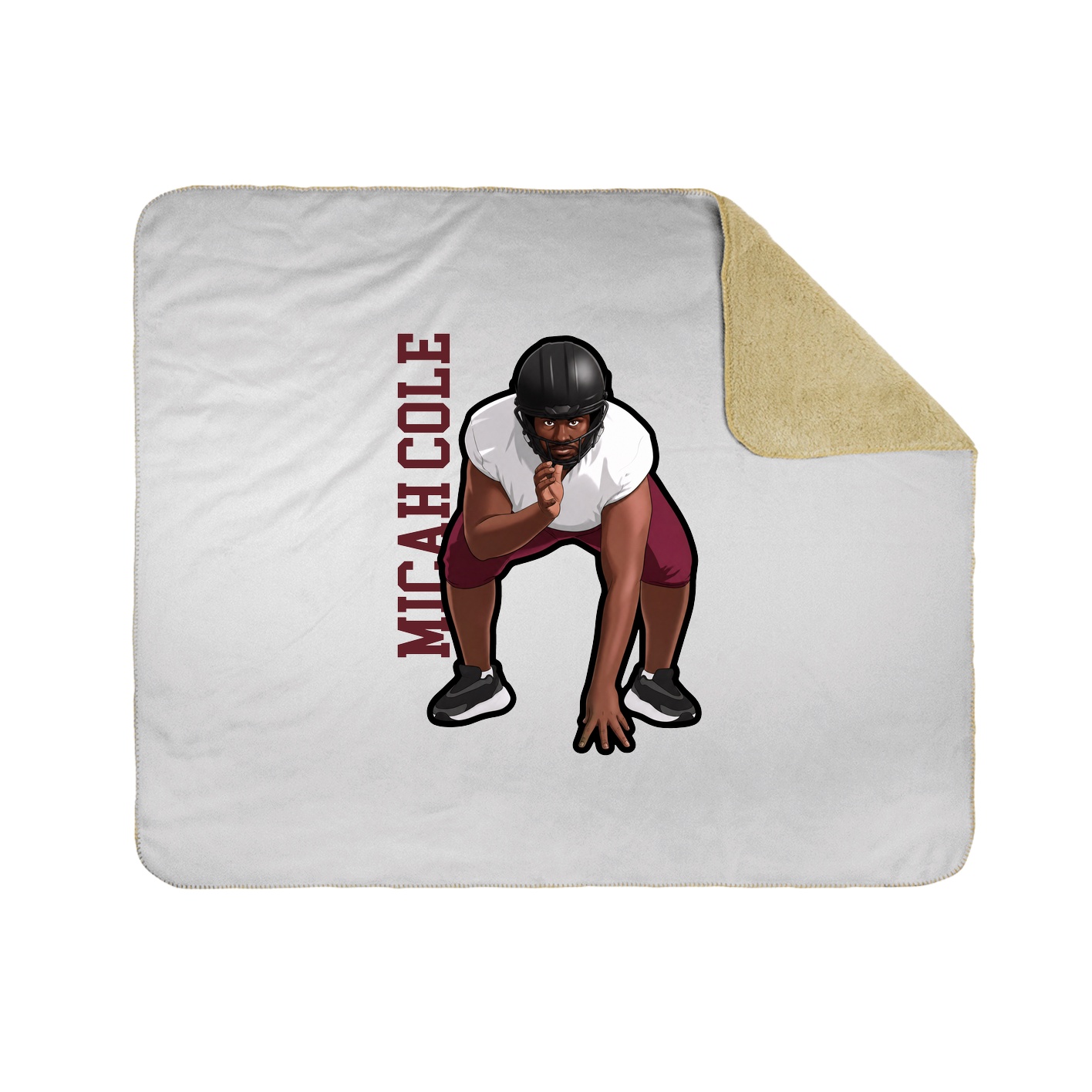Throw Blanket — Name Vertical in White