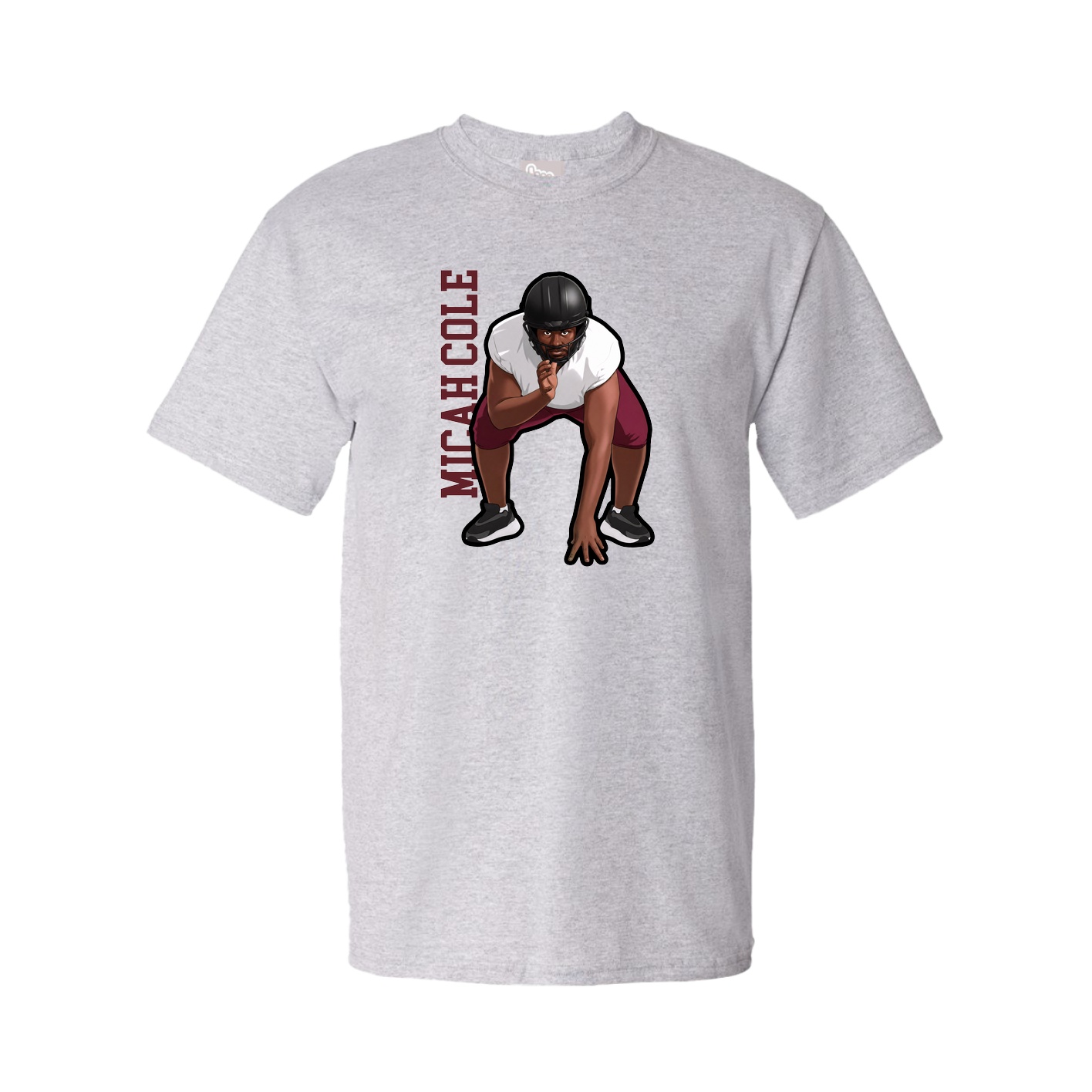 Tee — Name Vertical in Grey