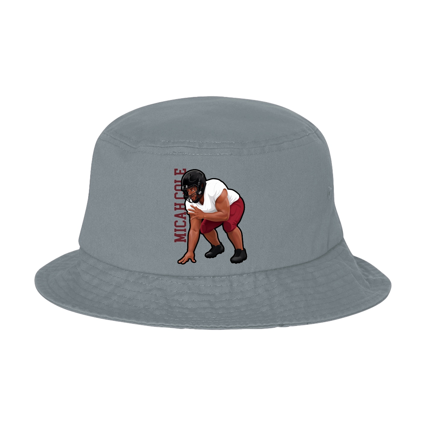 Bucket Cap — Name Vertical in Grey