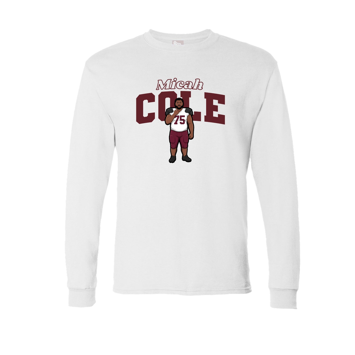 Long Sleeve Tee — Name Arch in White