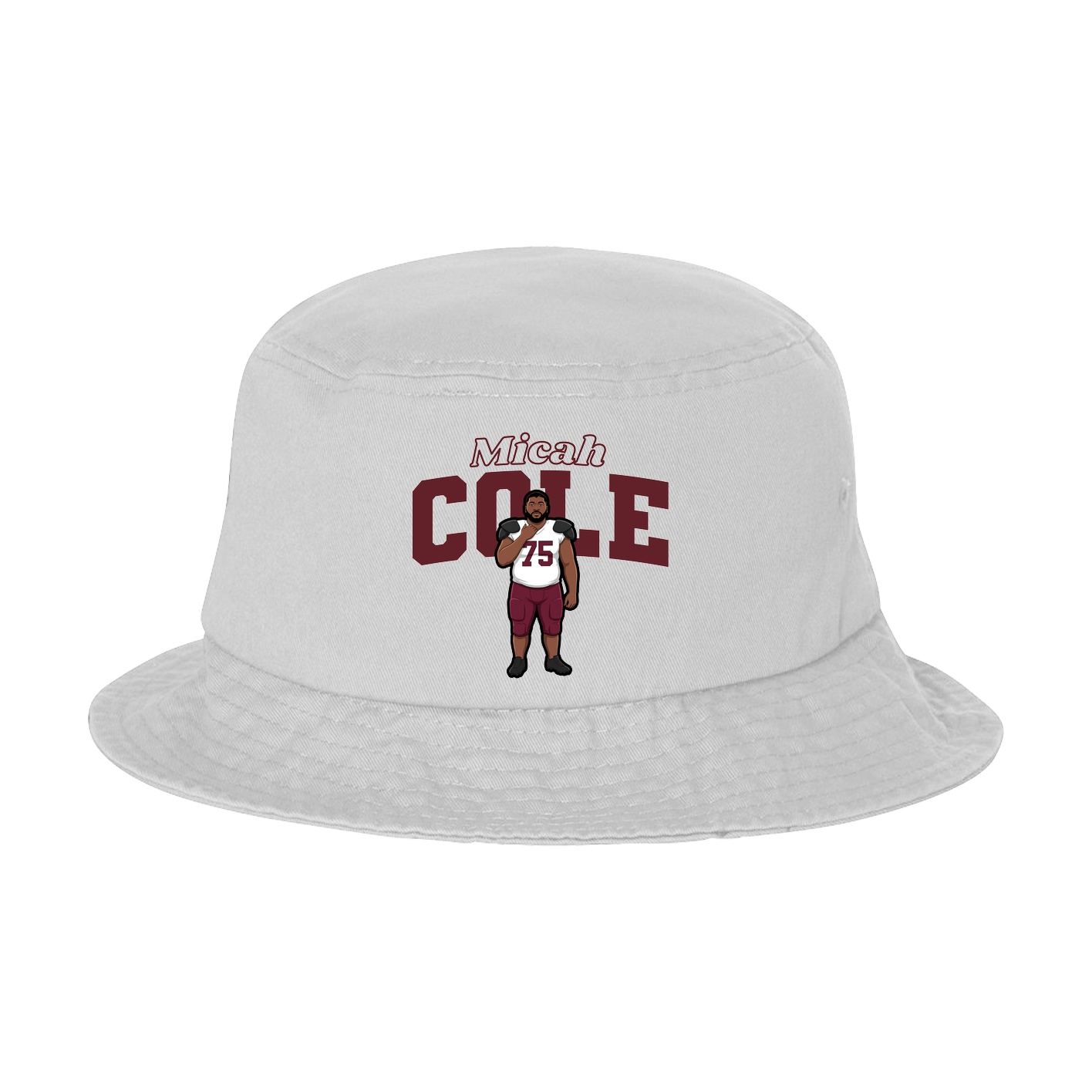 Bucket Cap — Name Arch in White