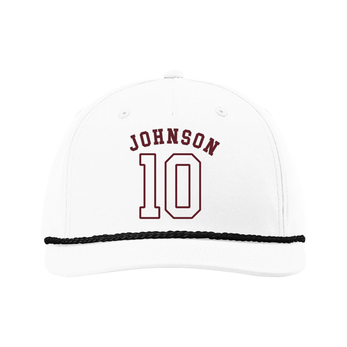 Five-Panel Classic Rope Cap — Shirsey Arch in White