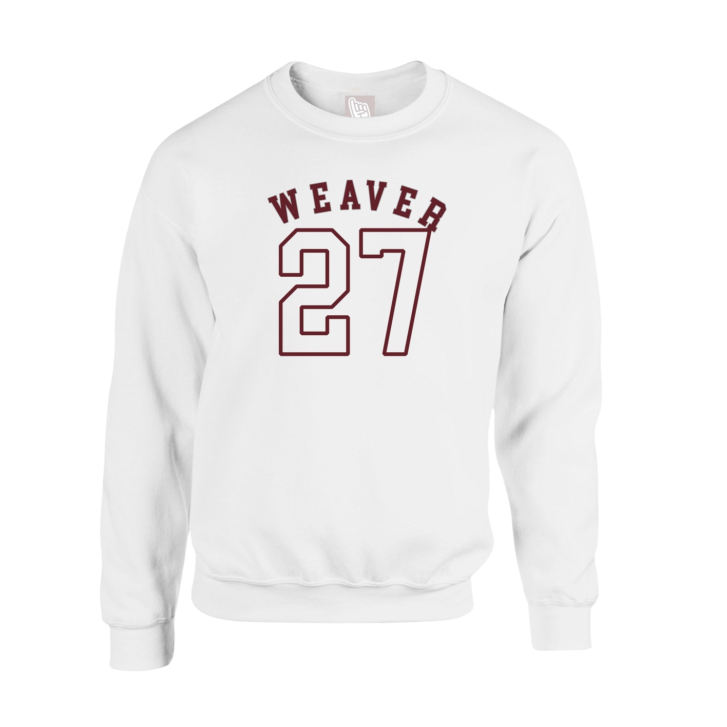 Fleece Crew — Shirsey Arch in White