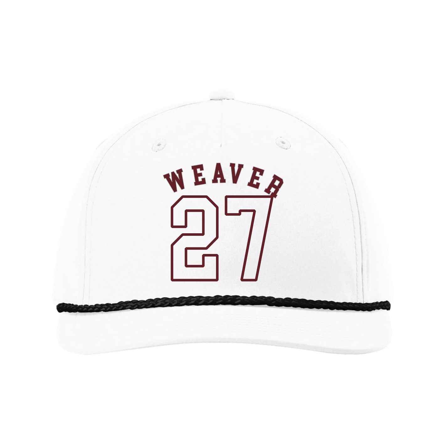Five-Panel Classic Rope Cap — Shirsey Arch in White