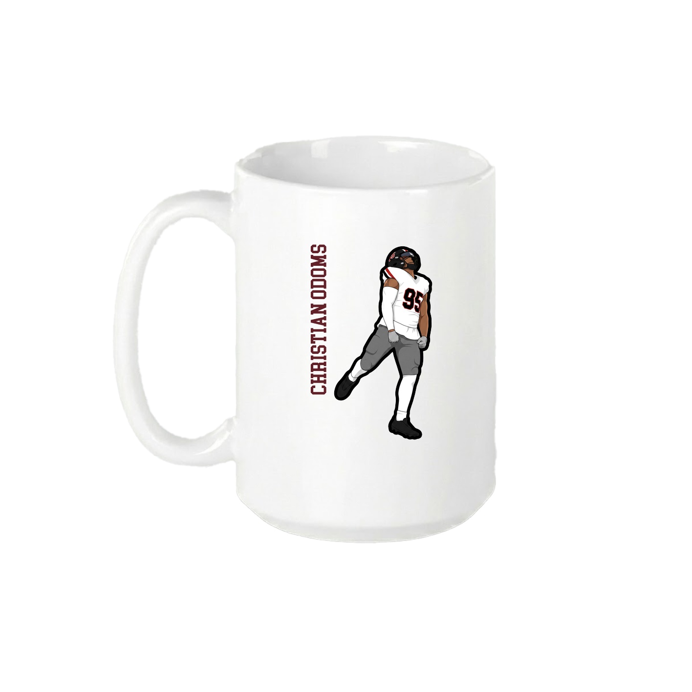 15oz Coffee Mug — Name Vertical in White