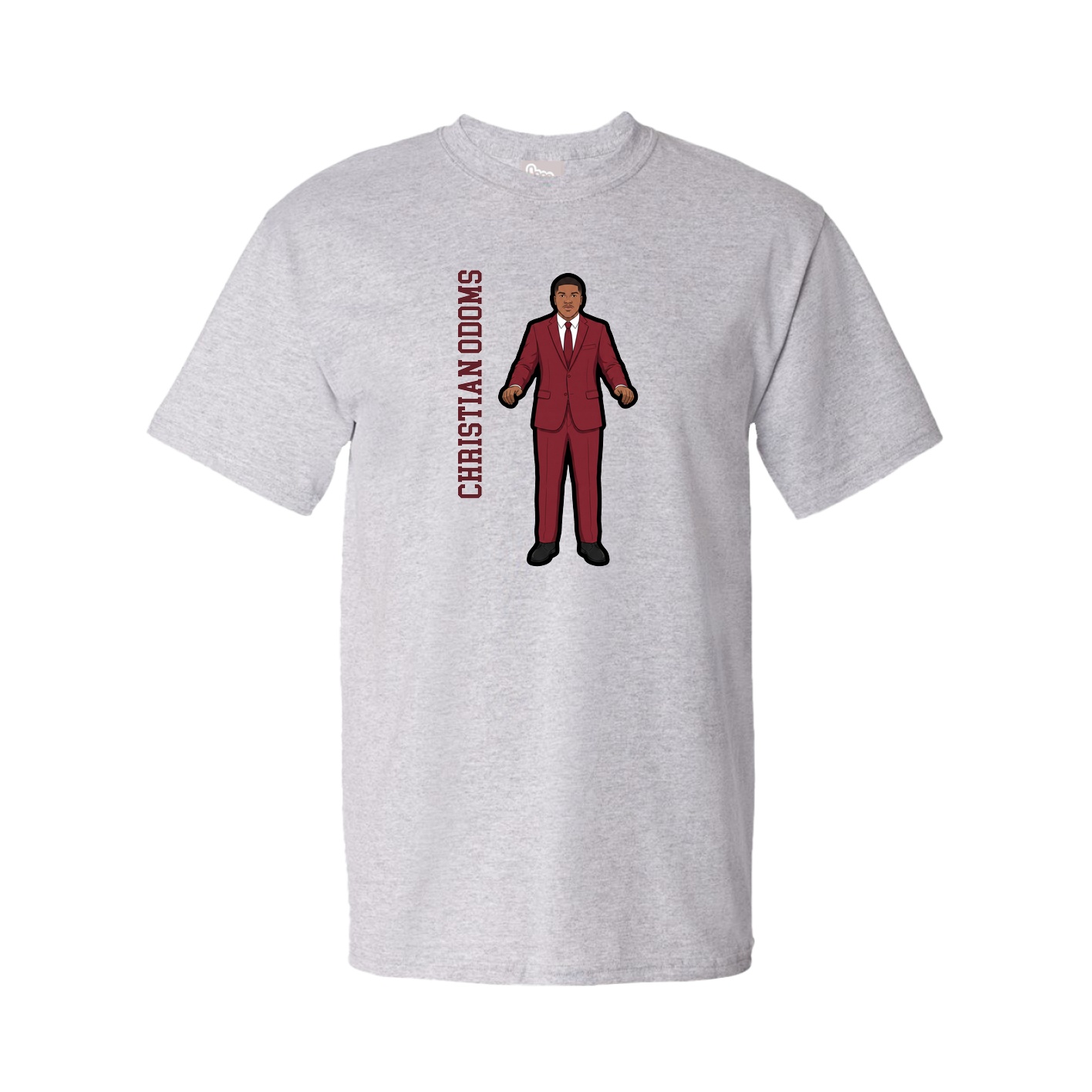 Youth Tee — Name Vertical in Grey