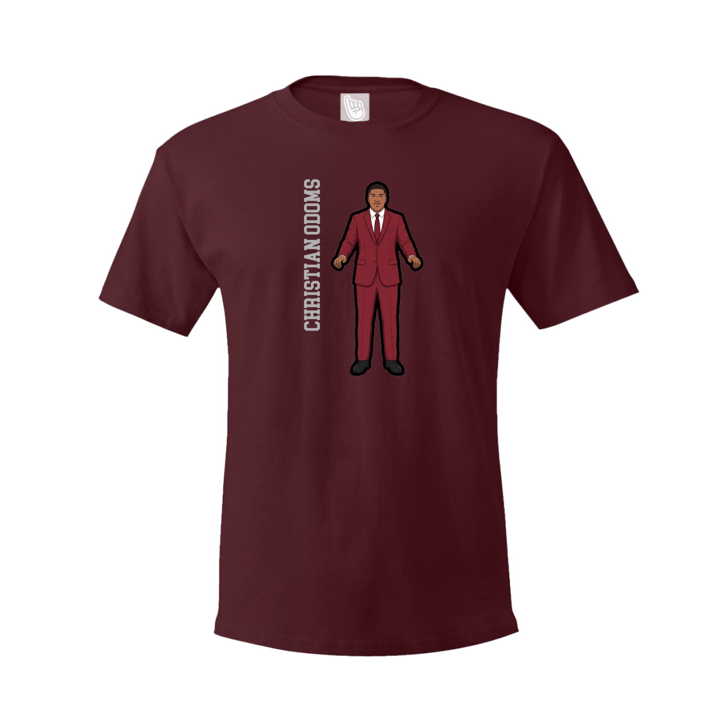 Youth Tee — Name Vertical in Maroon