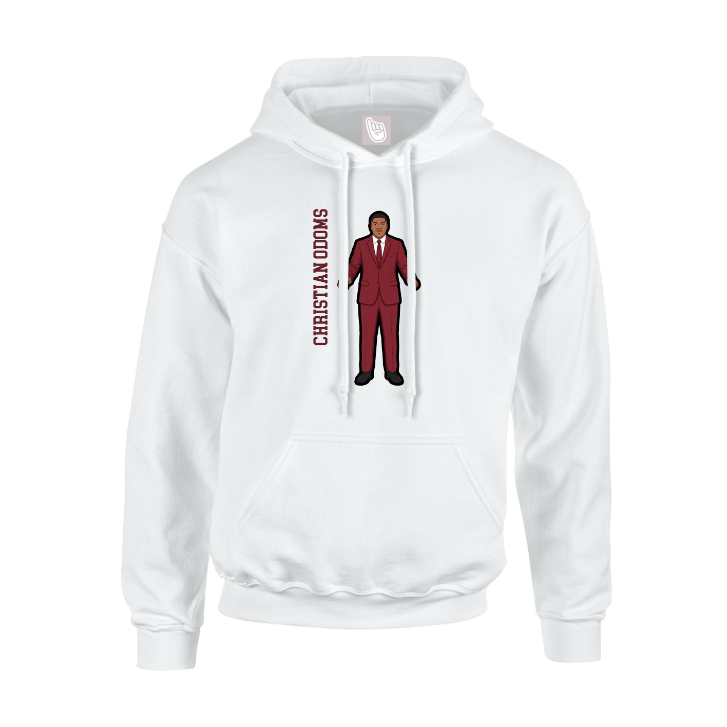 Youth Hoodie — Name Vertical in White