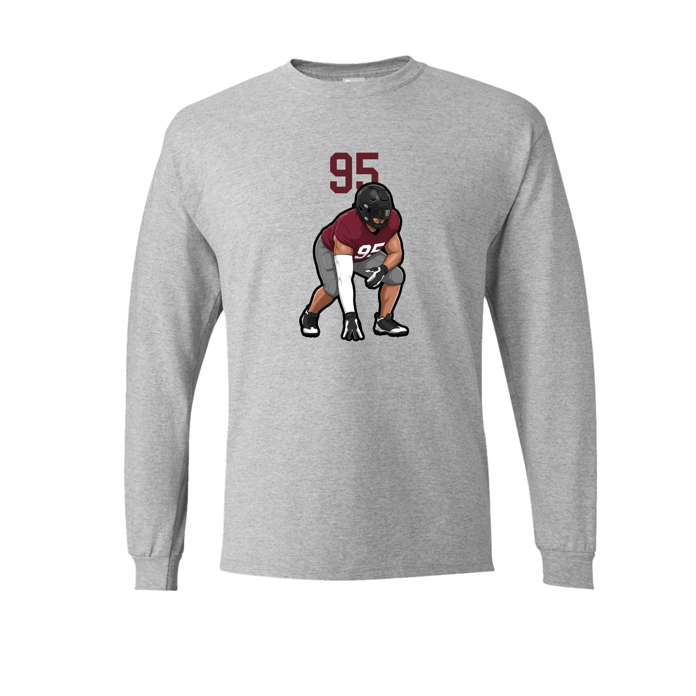 Long Sleeve Tee — Number Top in Grey