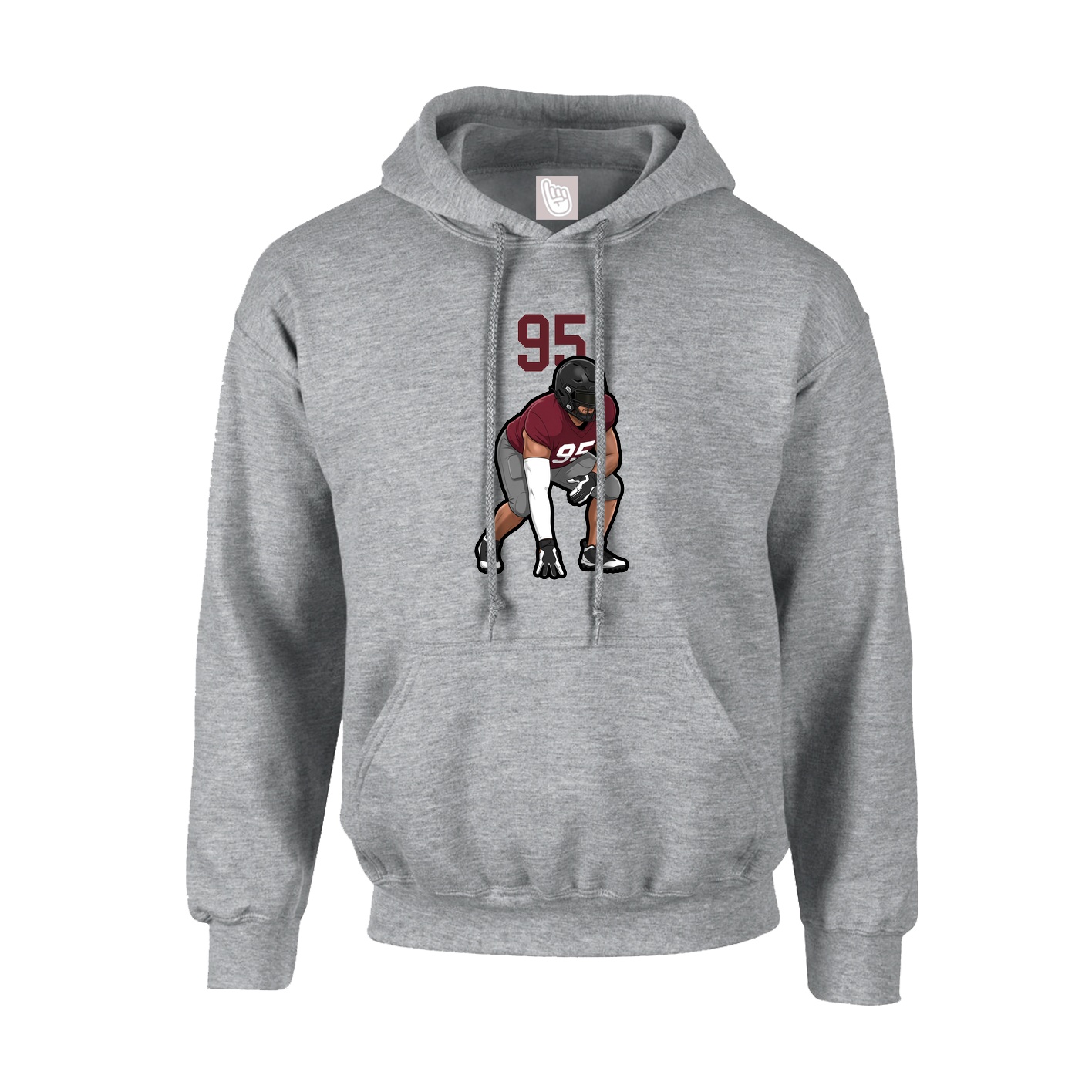Hoodie — Number Top in Grey