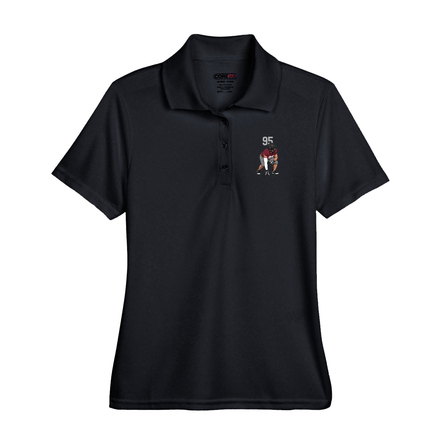Performance Polo — Number Top in Black