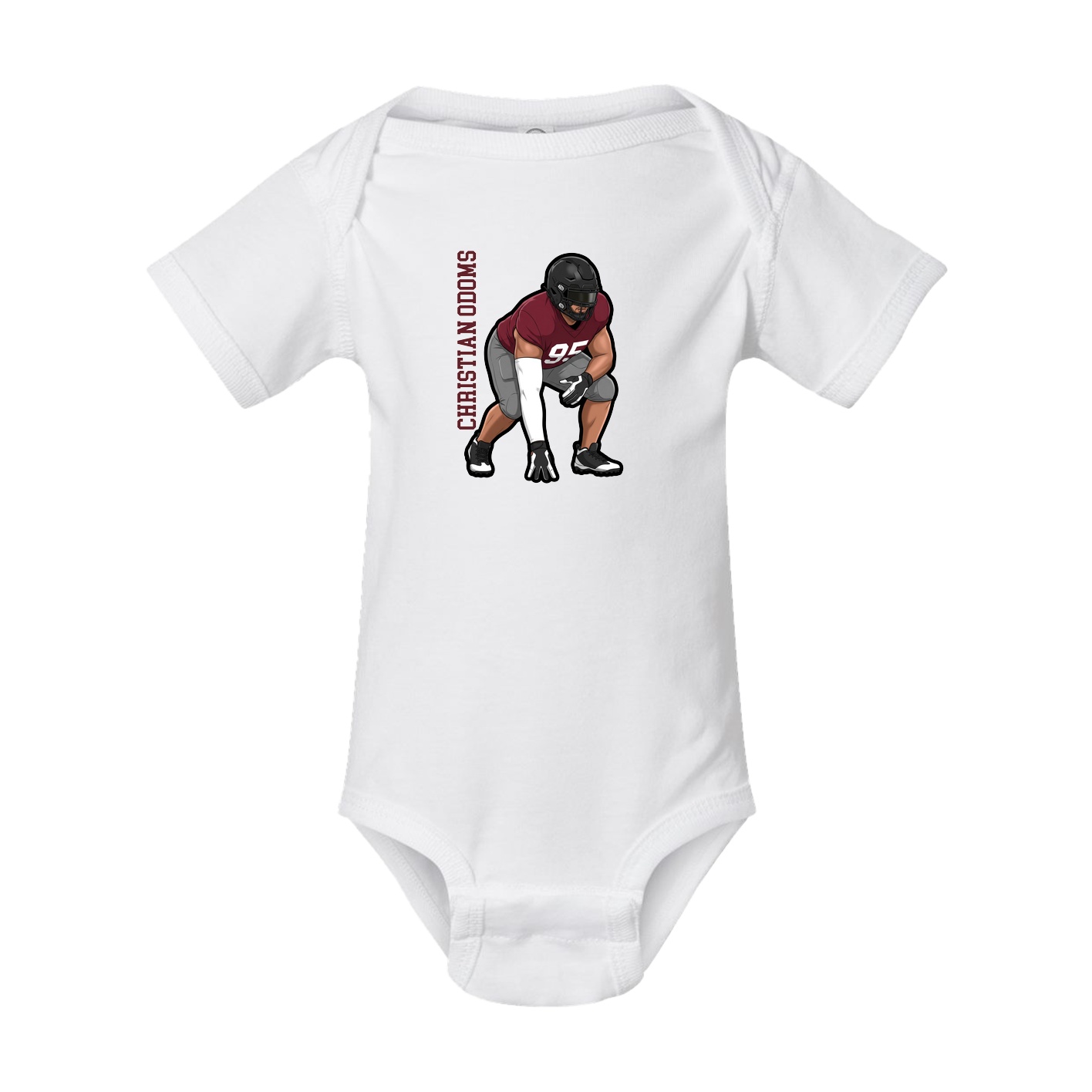 Baby Onesie — Name Vertical in White