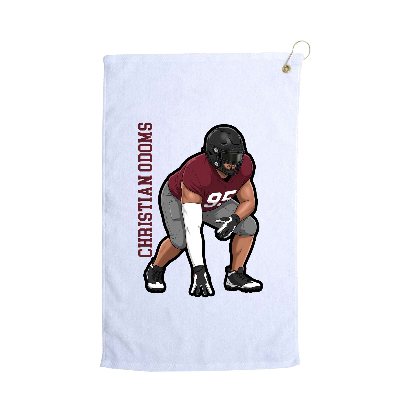 Golf Towel — Name Vertical in White