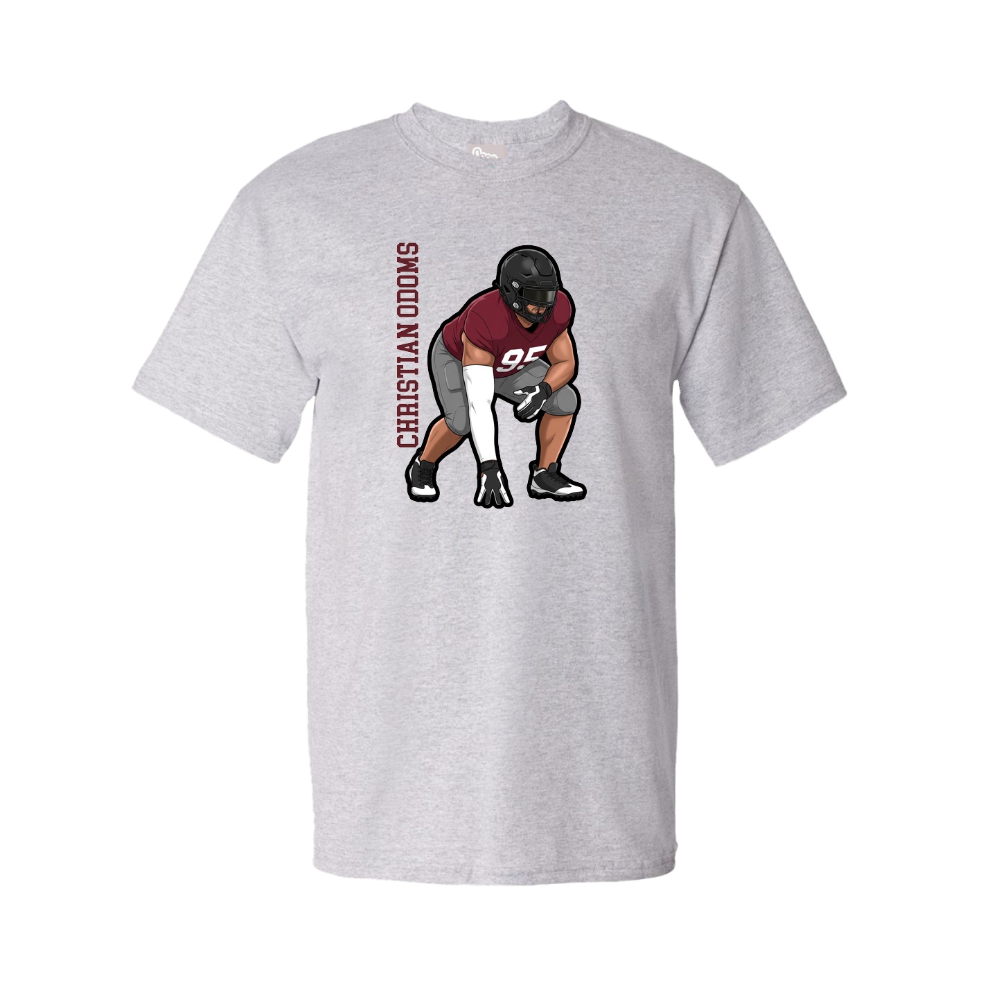 Youth Tee — Name Vertical in Grey