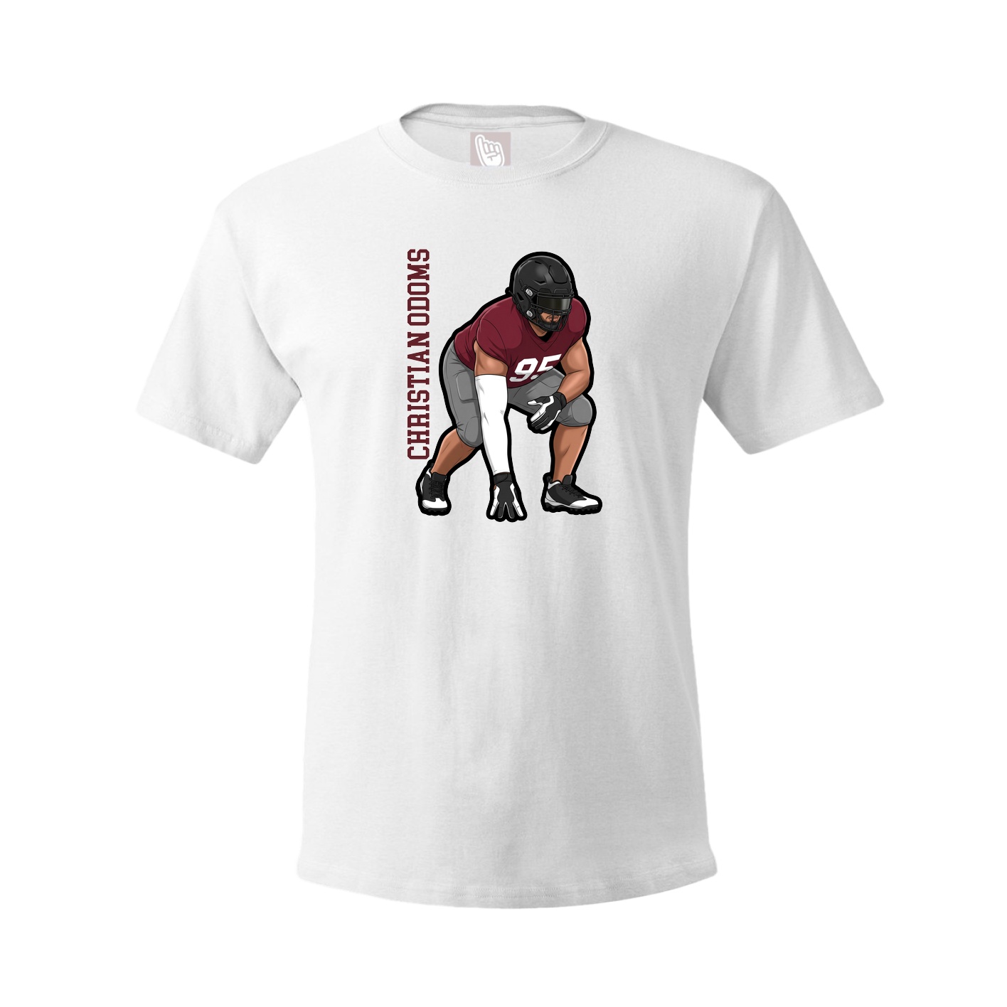 Youth Tee — Name Vertical in White